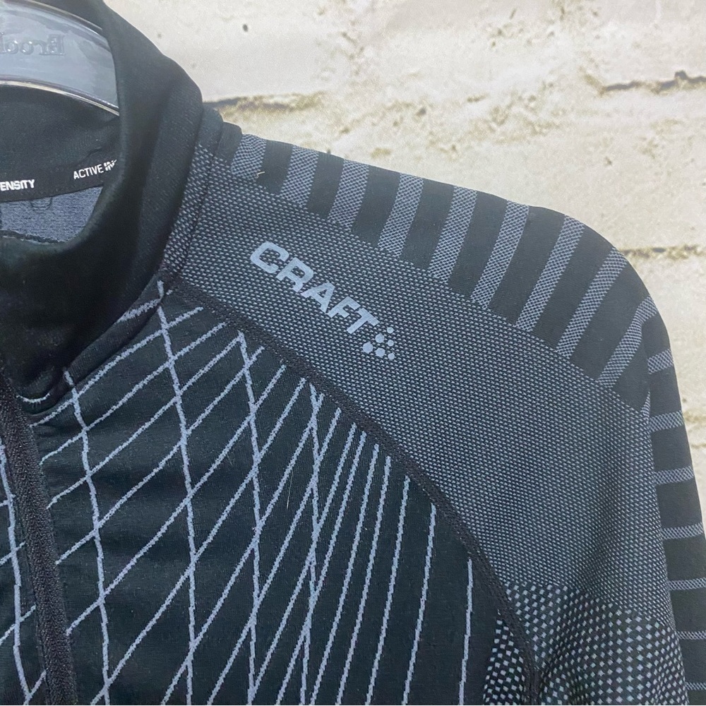 Craft Active Intensity T-Shirt Black Long Sleeve 1/4 Zip Collared - Picture 2 of 5